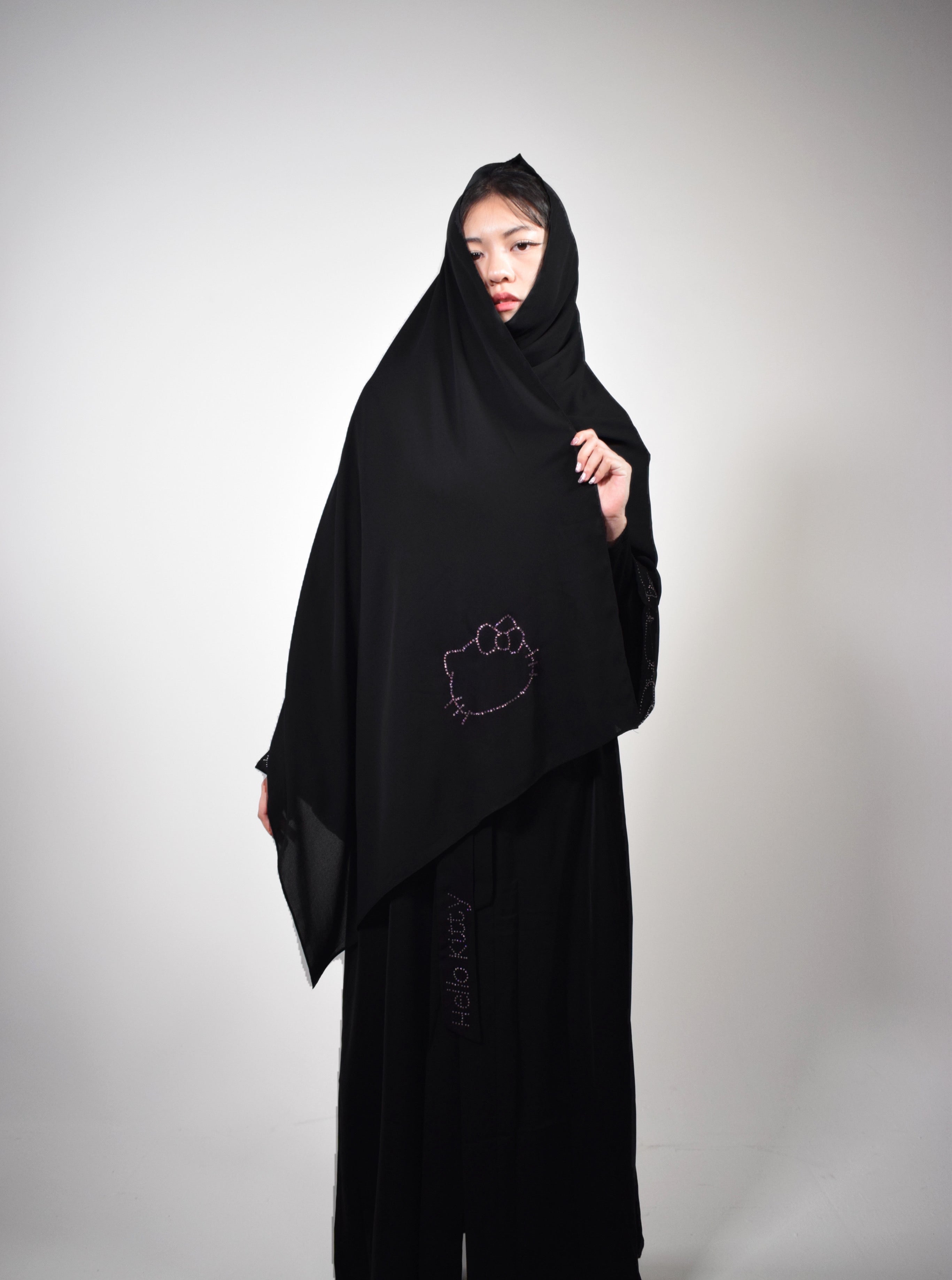 Pink Rhinestone Hello Kitty Scarf