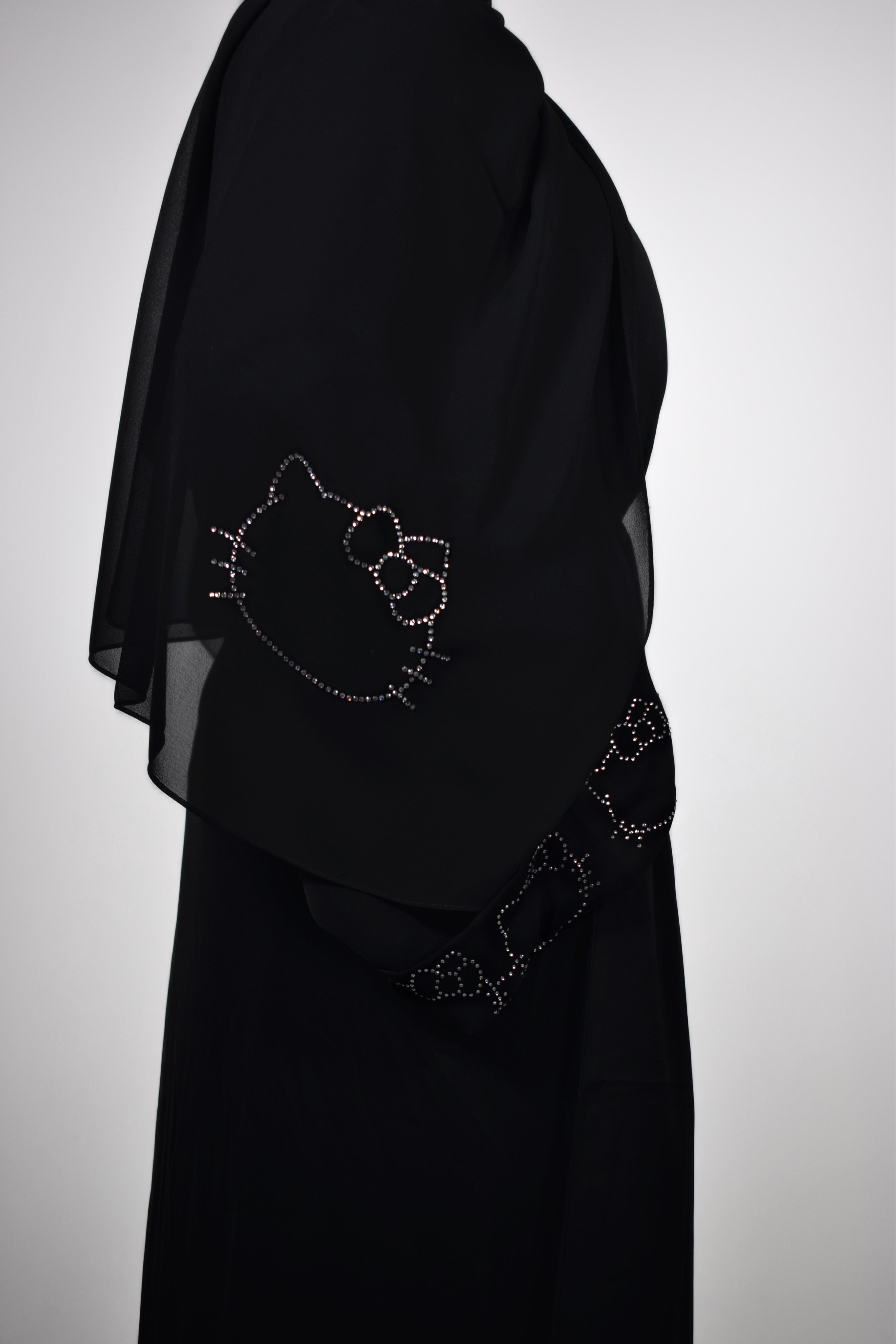 Simple Rhinestone Hello Kitty Hijab