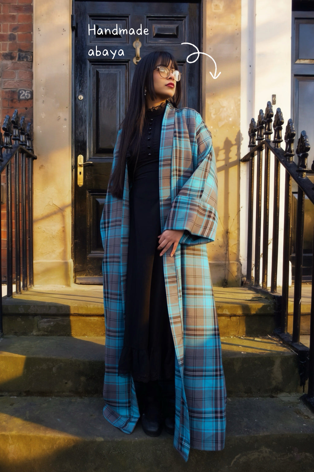 Teal Tartan Abaya