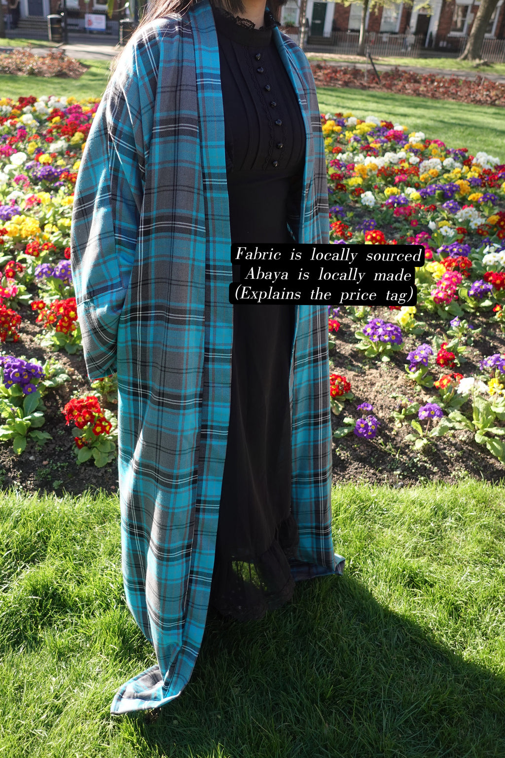 Teal Tartan Abaya