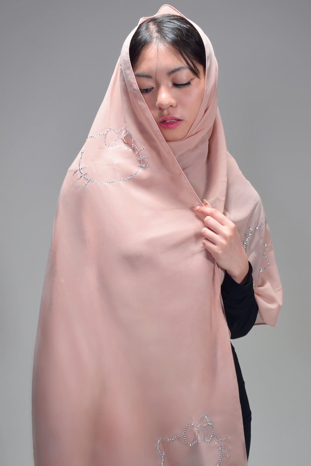 Multi Rhinestone Hello Kitty Hijab