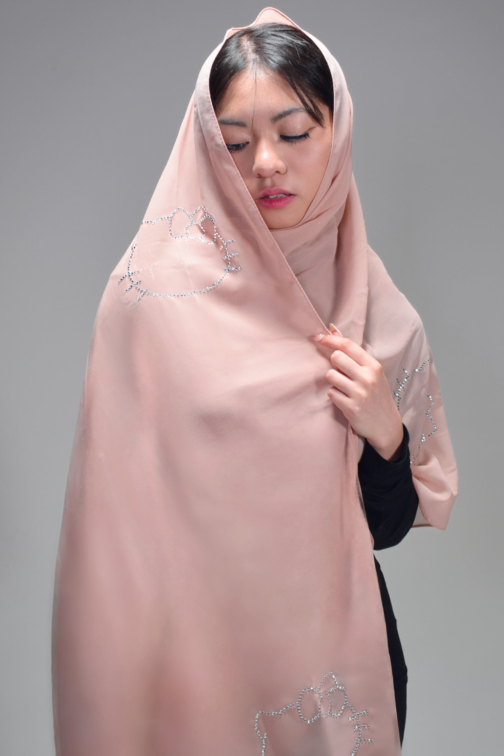 Multi Rhinestone Hello Kitty Hijab