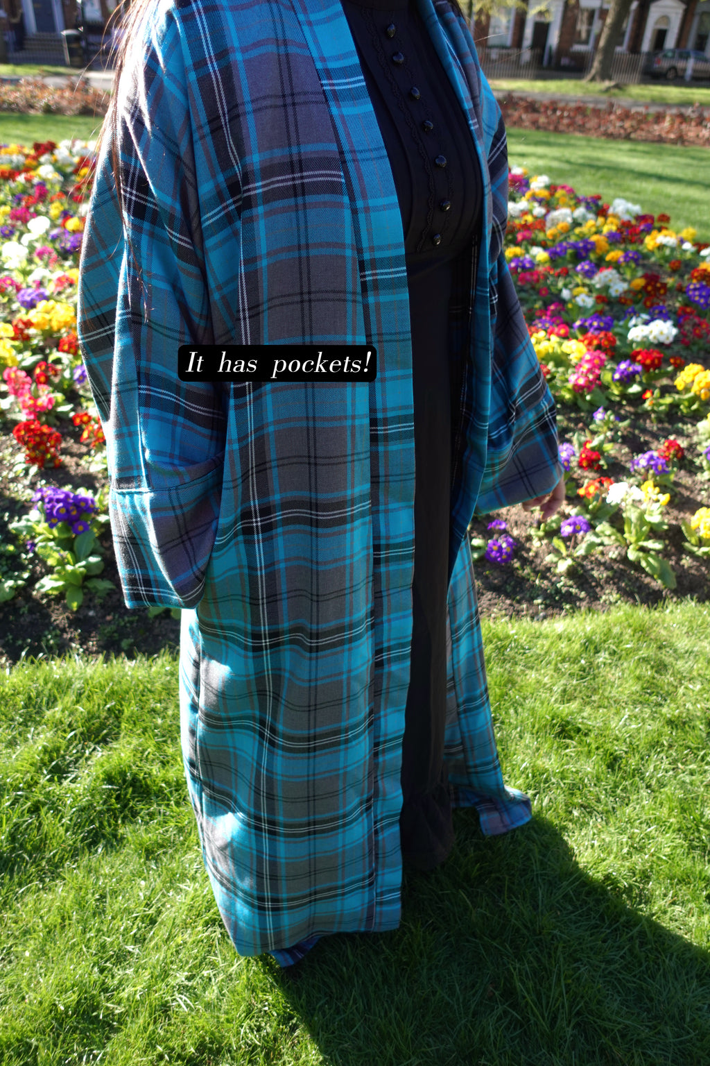 Teal Tartan Abaya