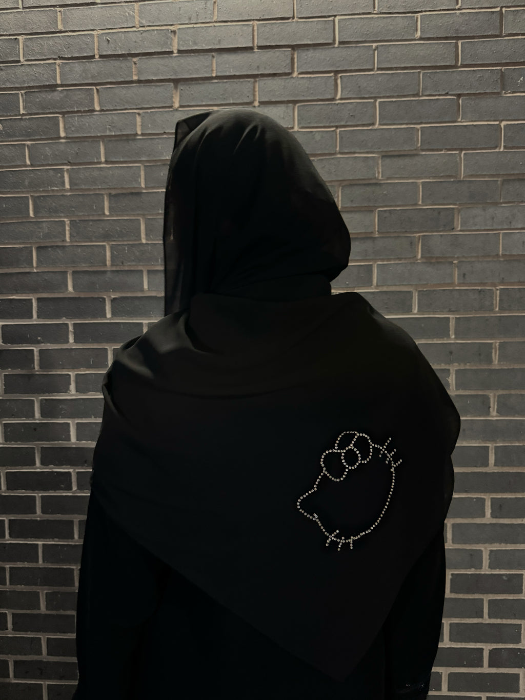 Simple Rhinestone Hello Kitty Hijab