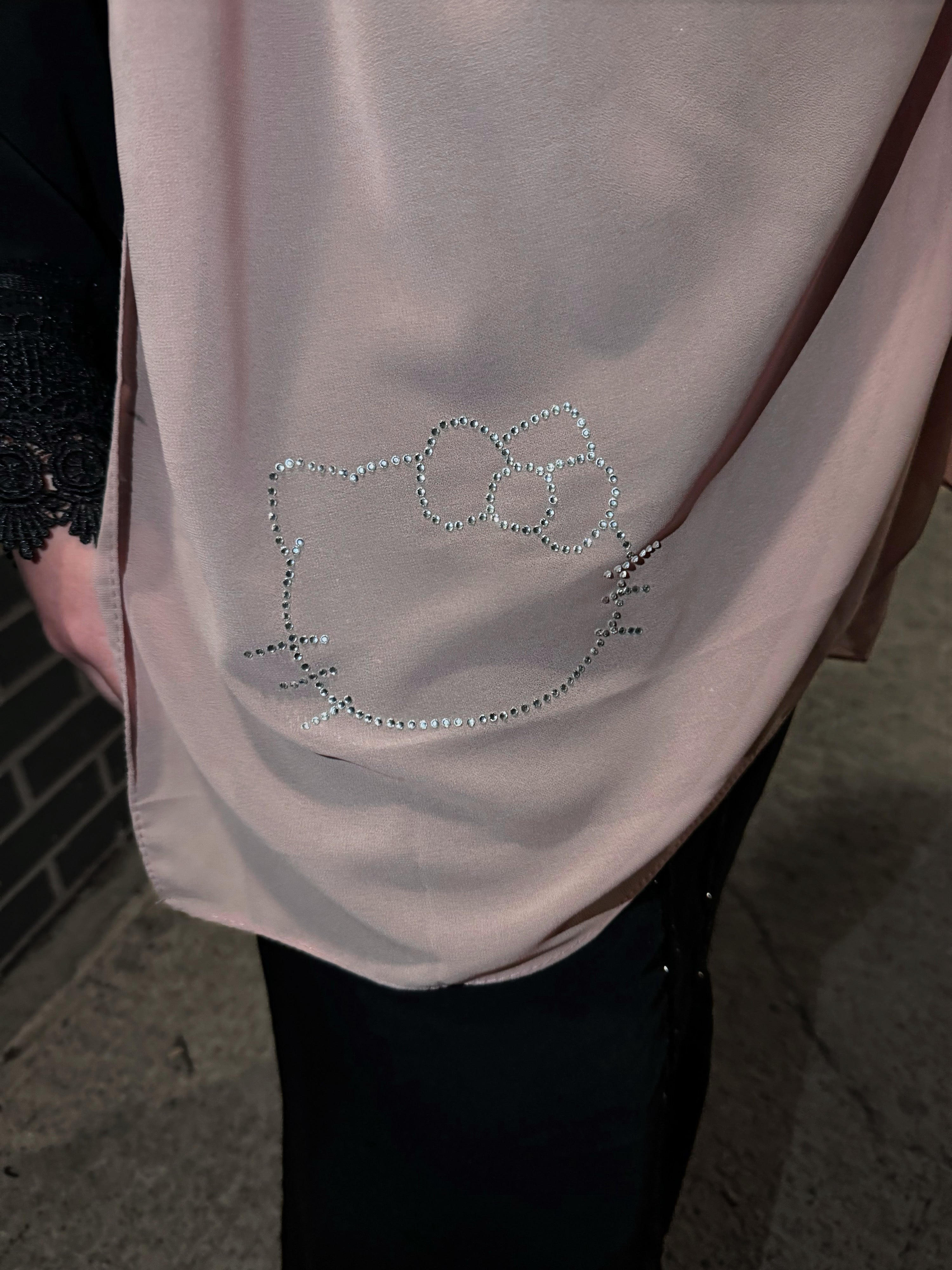 Simple Rhinestone Hello Kitty Hijab