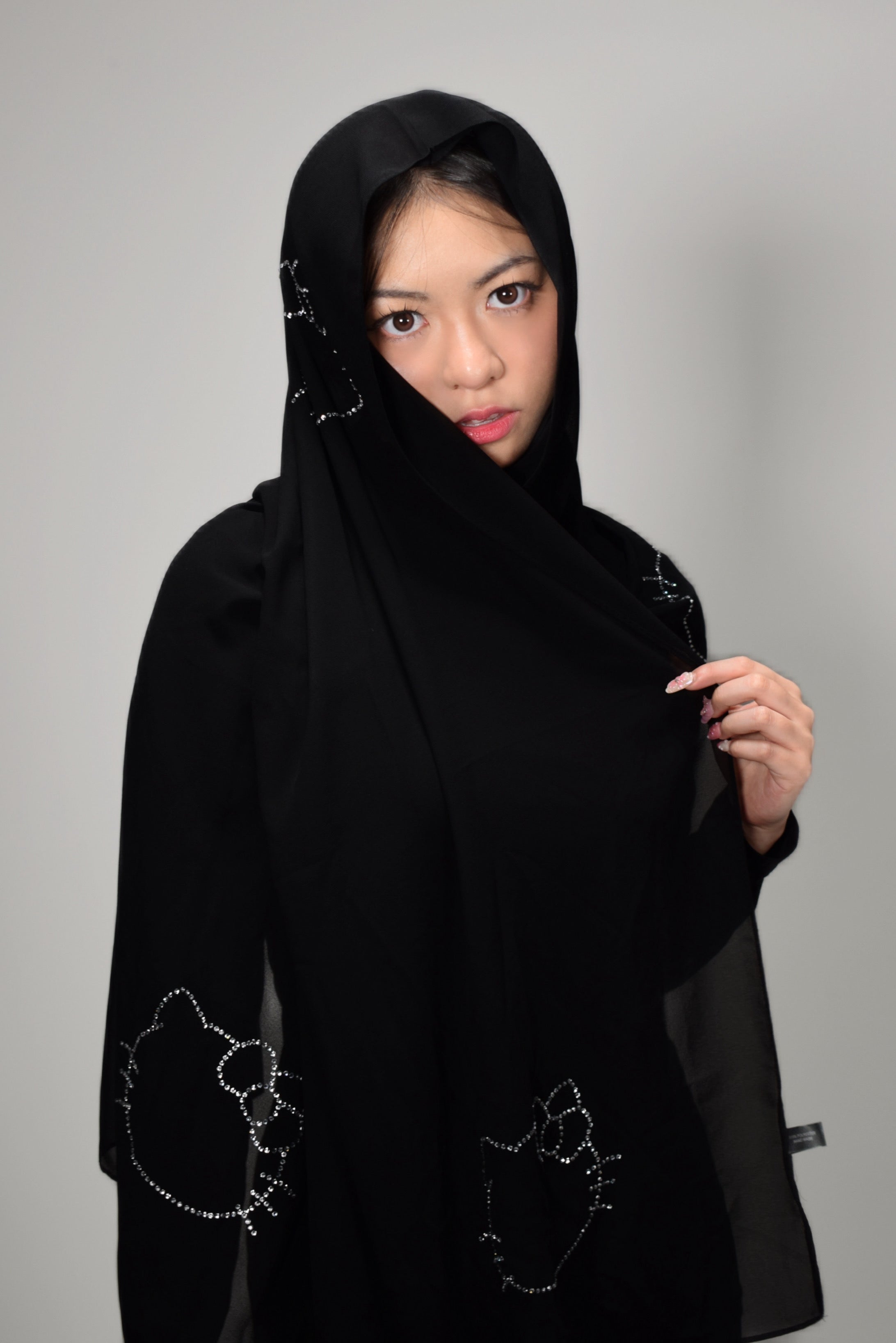 Multi Rhinestone Hello Kitty Hijab